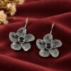 Flower Hook Earring elegant floral brass jewelry with premium polish