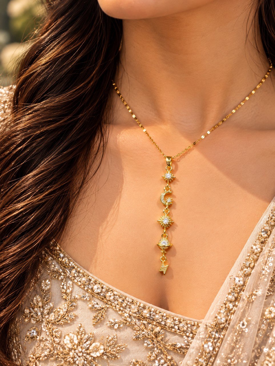 Anti Tarnish Charming Necklace – Elegant Jewellery for Beautiful Look 1 Anti Tarnish Charming Necklace Elegant Designer Jewellery