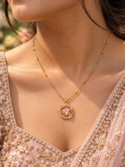 Anti Tarnish Chain Pendant Elegant Designer Jewellery