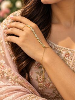 Anti Tarnish Geometric Hathphool Modern Hand Jewellery