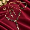 Anti Tarnish Necklace Set Elegant Brass Fashion Jewelry for Women