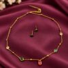 Anti Tarnish Drop Necklace Set Elegant Brass Jewelry for Women