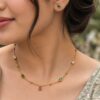Anti Tarnish Drop Necklace Set Elegant Brass Jewelry for Women