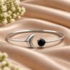 Silver Half Moon Anklet Elegant Designer Foot Jewelry for Women
