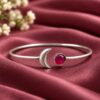 Silver Half Moon Anklet Elegant Designer Foot Jewelry for Women