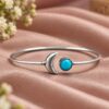 Silver Half Moon Anklet Elegant Designer Foot Jewelry for Women