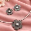 Flower Hasli Necklace: Traditional Jewelry for Elegant Ethnic Looks 4 Flower Hasli Necklace floral traditional brass ethnic jewelry