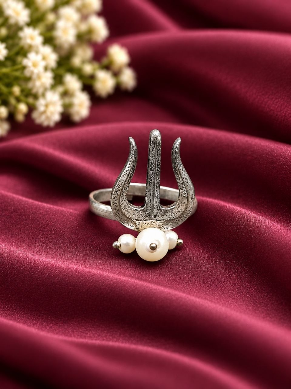 Adjustable Trishul Ring Traditional Design for Spiritual Jewelry 2 Adjustable Trishul Ring Lord Shiva inspired traditional brass jewelry