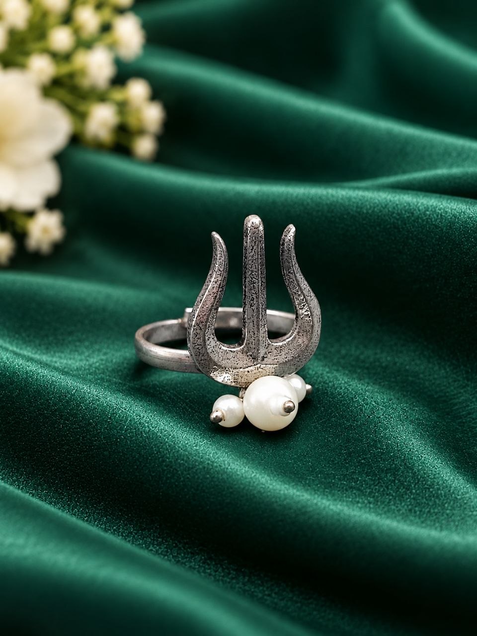 Adjustable Trishul Ring Traditional Design for Spiritual Jewelry 1 Adjustable Trishul Ring Lord Shiva inspired traditional brass jewelry