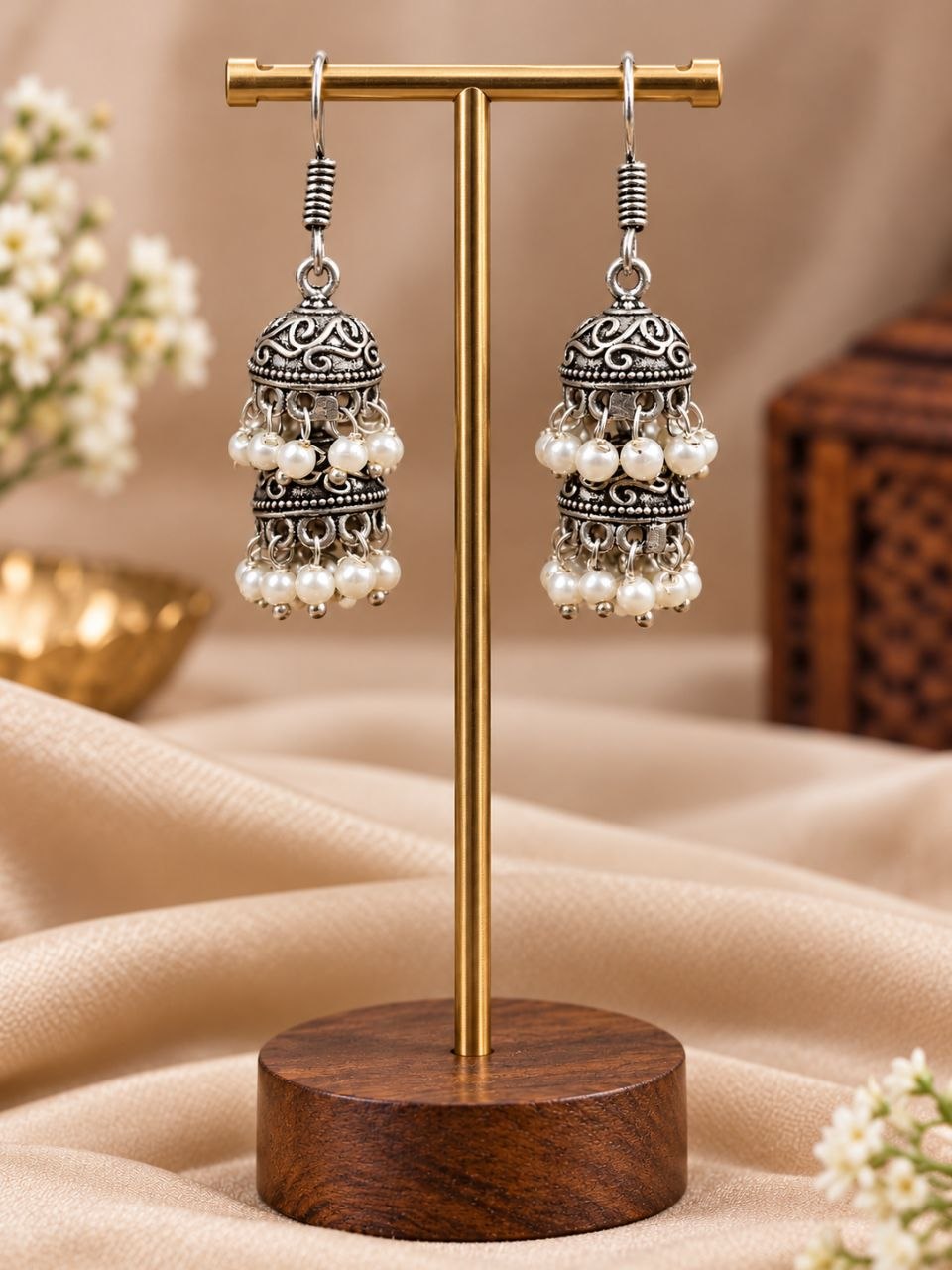 LightWeight Jhumki Earring – Traditional Design for Everyday Style 2 LightWeight Jhumki Earring traditional brass ethnic jewellery