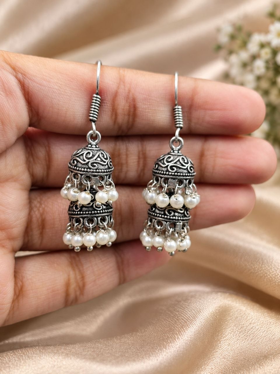 LightWeight Jhumki Earring – Traditional Design for Everyday Style 3 LightWeight Jhumki Earring traditional brass ethnic jewellery