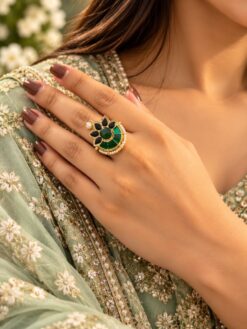 Traditional Meenakari Ring Indian ethnic jewellery with premium polish