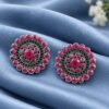 Floral Art Stud Earring elegant floral brass jewellery