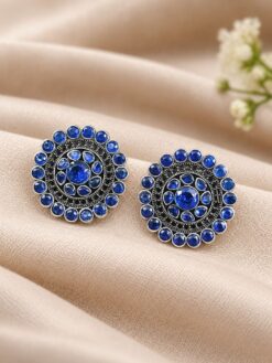Floral Art Stud Earring elegant floral brass jewellery