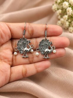 Peacock Hook Earring traditional peacock design elegant fashion jewelry for women