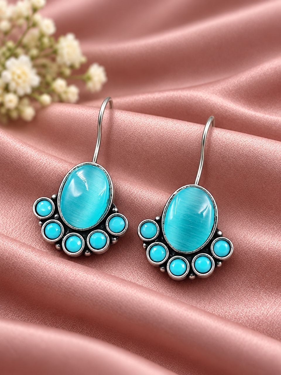 Flower Art Hook Earring – Ethnic Design for Traditional Look 8 Flower Art Hook Earring elegant floral design traditional fashion jewelry for women