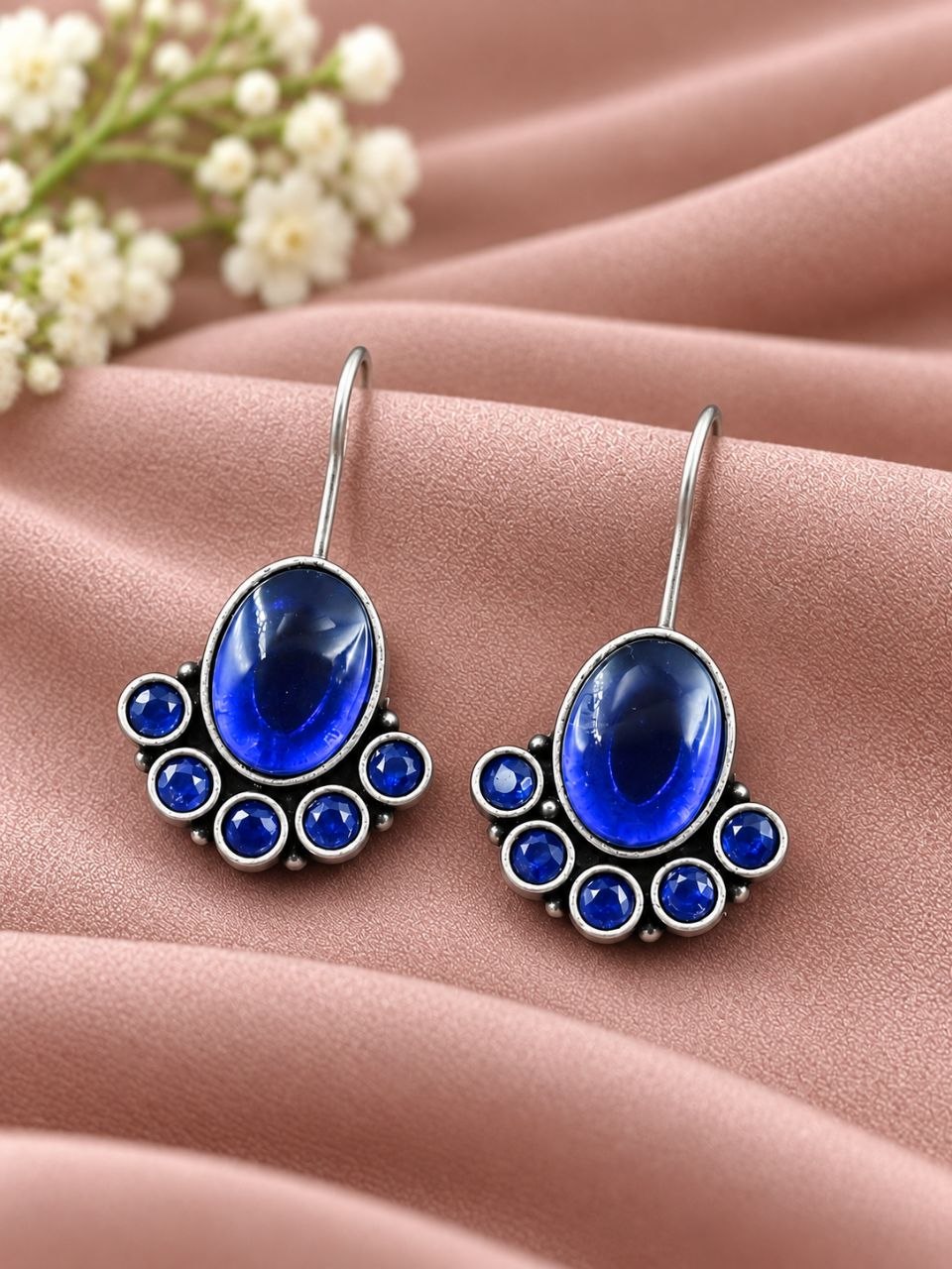 Flower Art Hook Earring – Ethnic Design for Traditional Look 7 Flower Art Hook Earring elegant floral design traditional fashion jewelry for women