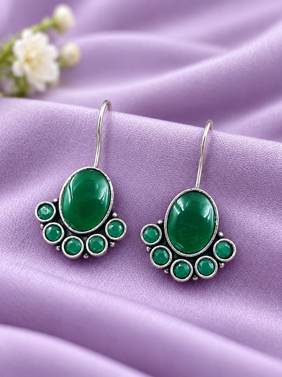 Flower Art Hook Earring – Ethnic Design for Traditional Look 5 Flower Art Hook Earring elegant floral design traditional fashion jewelry for women