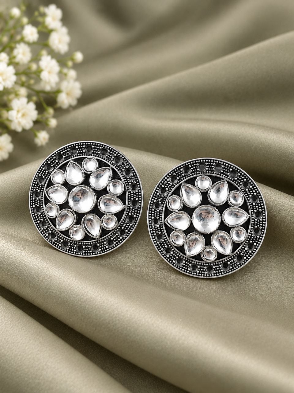 Round Floral Stud Earring – Gorgeous Jewelry for Elegant Fashion Look 9 Round Floral Stud Earring elegant floral stud jewelry design