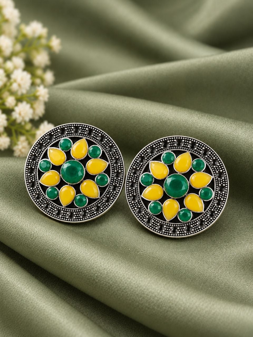 Round Floral Stud Earring – Gorgeous Jewelry for Elegant Fashion Look 7 Round Floral Stud Earring elegant floral stud jewelry design