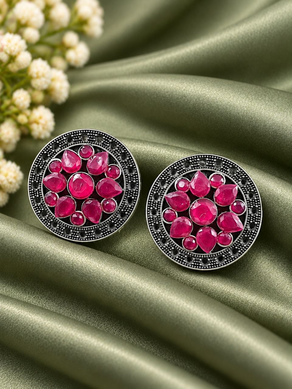 Round Floral Stud Earring – Gorgeous Jewelry for Elegant Fashion Look 4 Round Floral Stud Earring elegant floral stud jewelry design