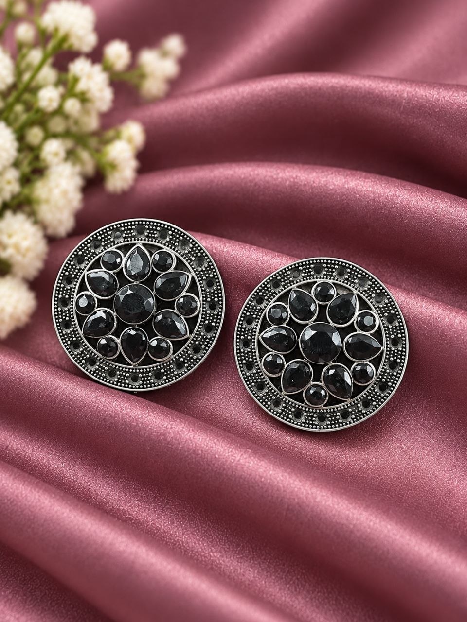 Round Floral Stud Earring – Gorgeous Jewelry for Elegant Fashion Look 3 Round Floral Stud Earring elegant floral stud jewelry design