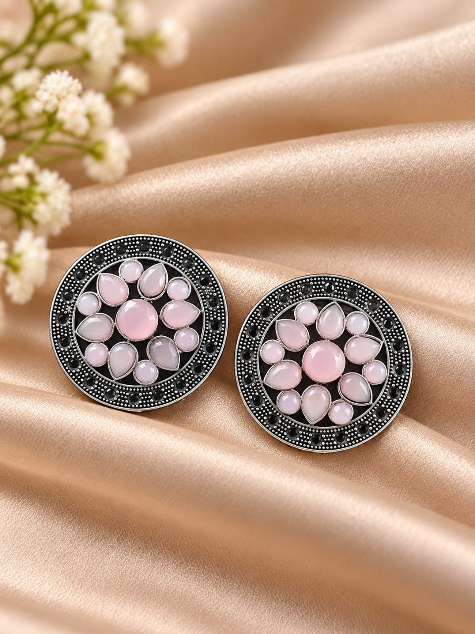 Round Floral Stud Earring – Gorgeous Jewelry for Elegant Fashion Look 2 Round Floral Stud Earring elegant floral stud jewelry design