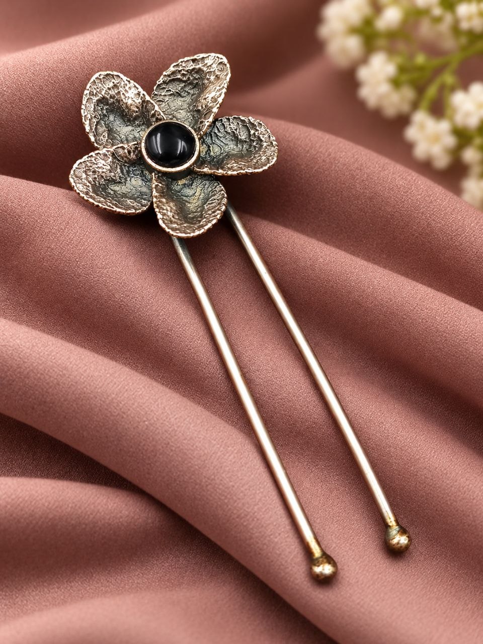 Oxidized Floral Hair Accessories – Traditional Elegance for Beautiful Hairstyles 7 Oxidized Floral Hair Accessories with elegant traditional flower detailing