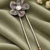 Oxidized Floral Hair Accessories – Traditional Elegance for Beautiful Hairstyles 12 Oxidized Floral Hair Accessories with elegant traditional flower detailing