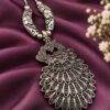 Peacock Chain Pendant Necklace – Elegant Designer Jewelry for Women 4 Peacock Chain Pendant Necklace elegant designer brass jewelry for women