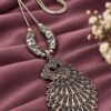 Peacock Chain Pendant Necklace elegant designer brass jewelry for women
