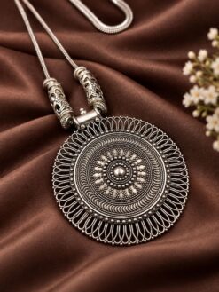 Floral Art Chain Pendant Necklace elegant floral designer jewelry for women