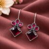 Floral Hook Earring elegant flower designer earrings for women