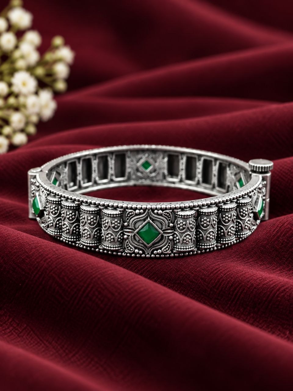 Adjustable Flower Kada – Elegant Bangle for Traditional Wear 8 Adjustable Flower Kada elegant floral brass bracelet for women