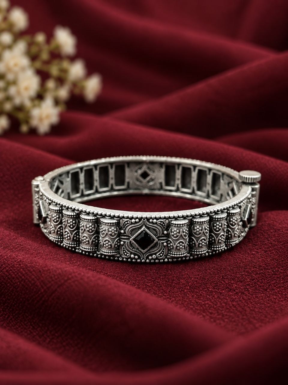 Adjustable Flower Kada – Elegant Bangle for Traditional Wear 2 Adjustable Flower Kada elegant floral brass bracelet for women