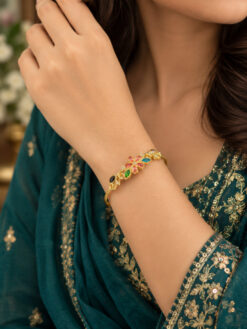 Anti Tarnish Flower Bangle elegant floral brass jewellery for women