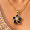 Anti Tarnish Flower Necklace elegant floral brass jewellery for women
