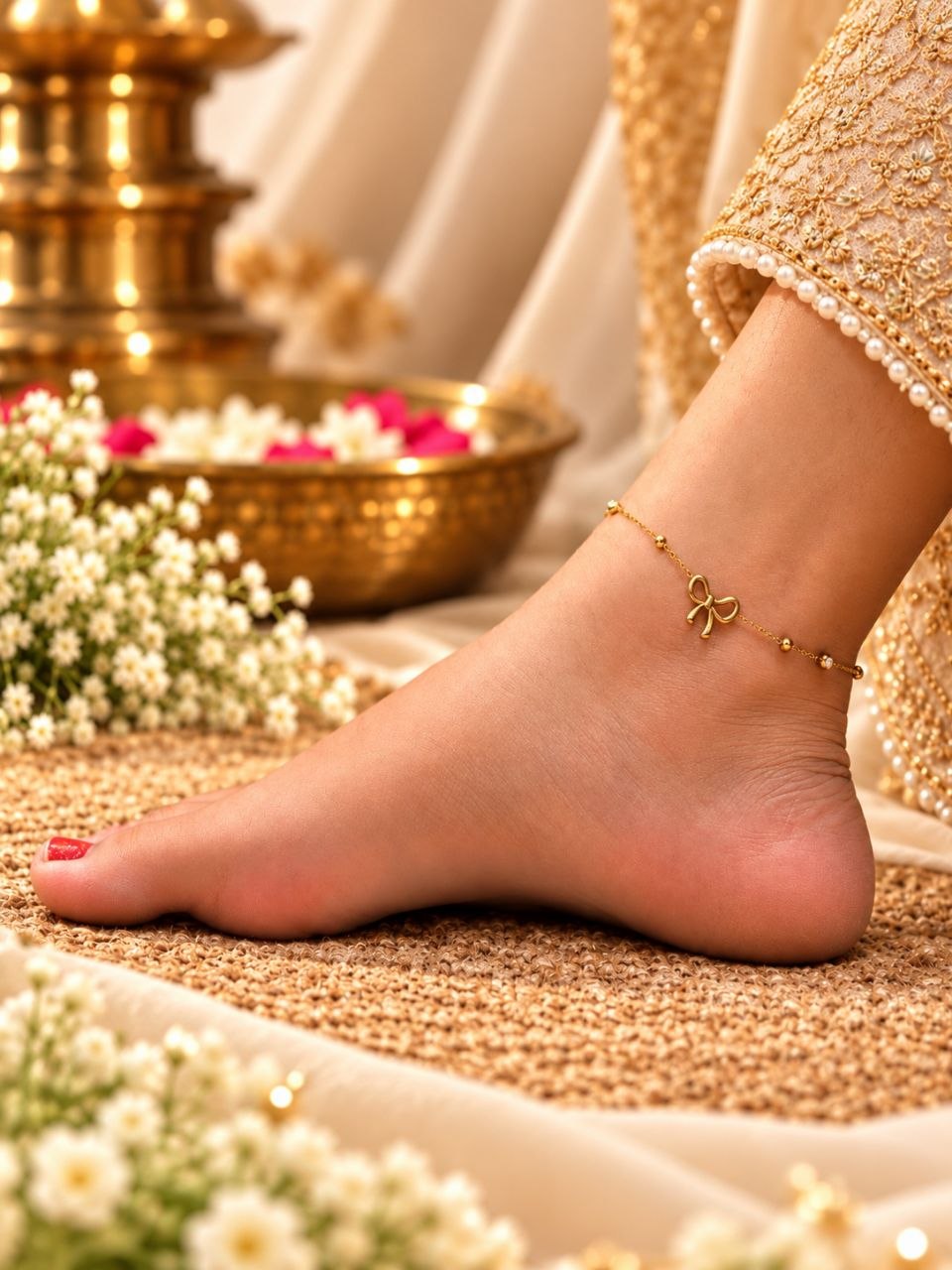 Anti Tarnish Anklet – Premium Jewellery for Women and Girls 1 Anti Tarnish Anklet elegant premium brass jewellery for women