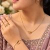 Anti Tarnish Heart Necklace Set elegant heart design women fashion jewelry
