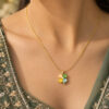 Anti Tarnish Flower Necklace elegant floral design women fashion jewelry