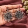 Floral Art Earring elegant floral design brass jewelry for women