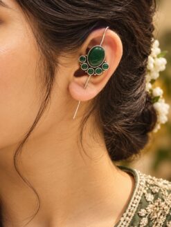 Silver Plated Antique Earcuff with Exquisite Traditional Designer Detailing